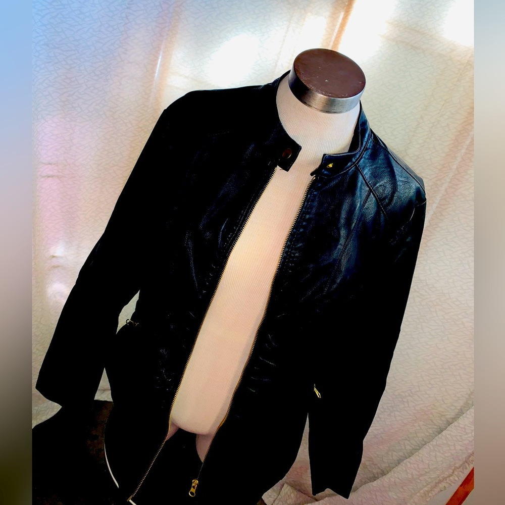Baccini Faux Leather Jacket Black